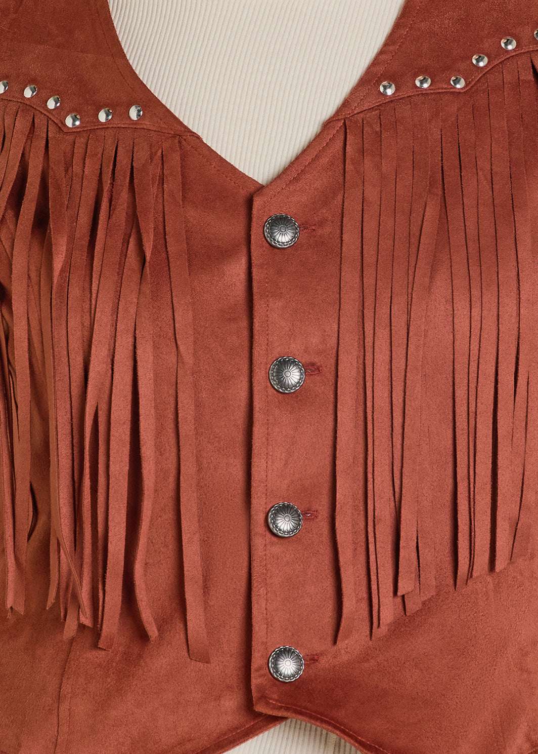 ROCK&ROLL WOMEN EMBROIDERED YOKE VEST MAHOGANY BW98C07788 Laherradurawwnc.com