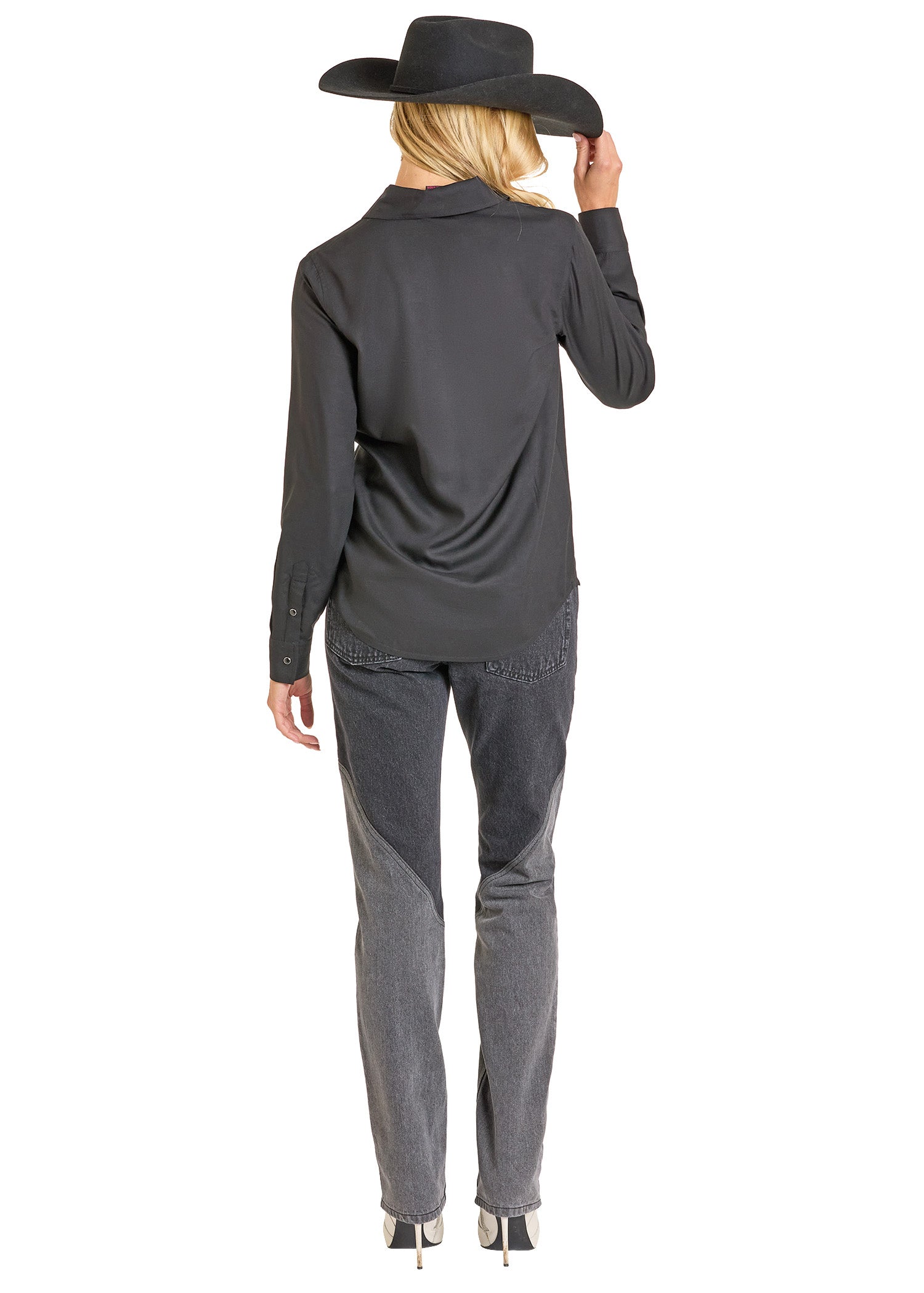 ROCK&ROLL WOMEN BOOT STITCH SNAP SHIRT BLACK BWN2S07027