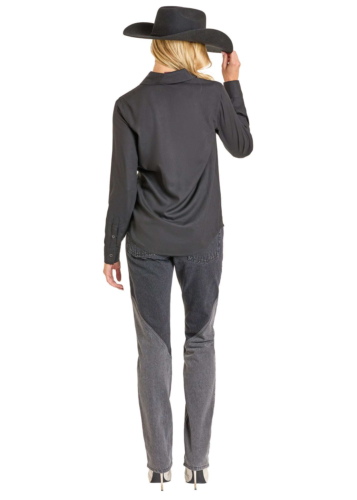 ROCK&ROLL WOMEN BOOT STITCH SNAP SHIRT BLACK BWN2S07027 Laherradurawwnc.com