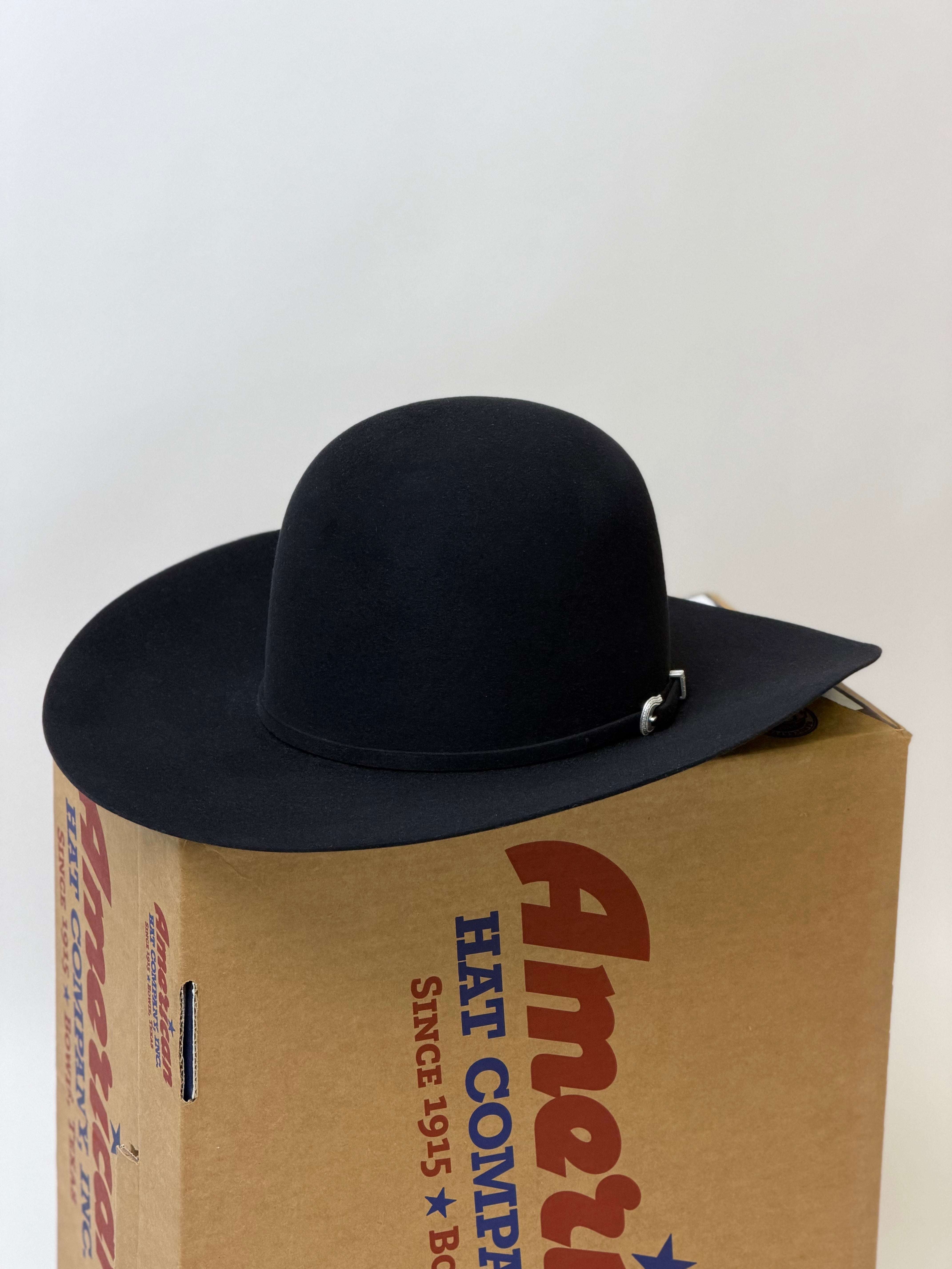 7X American Felt Hat Black Open Crown 06 Laherradurawwnc.com