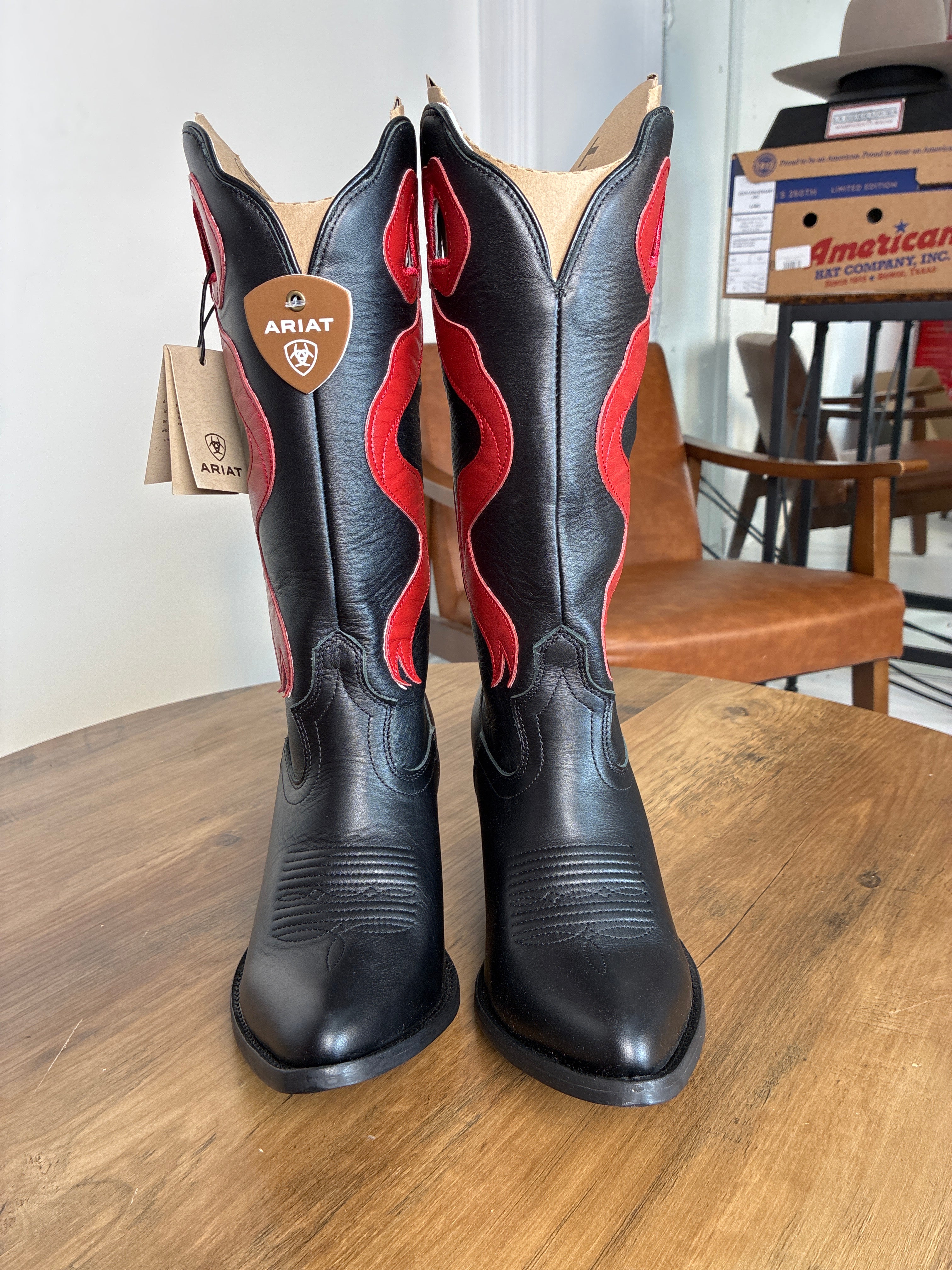 ARIAT Botas para mujer Beaux Inkwell Negro/Rojo granate 10080310