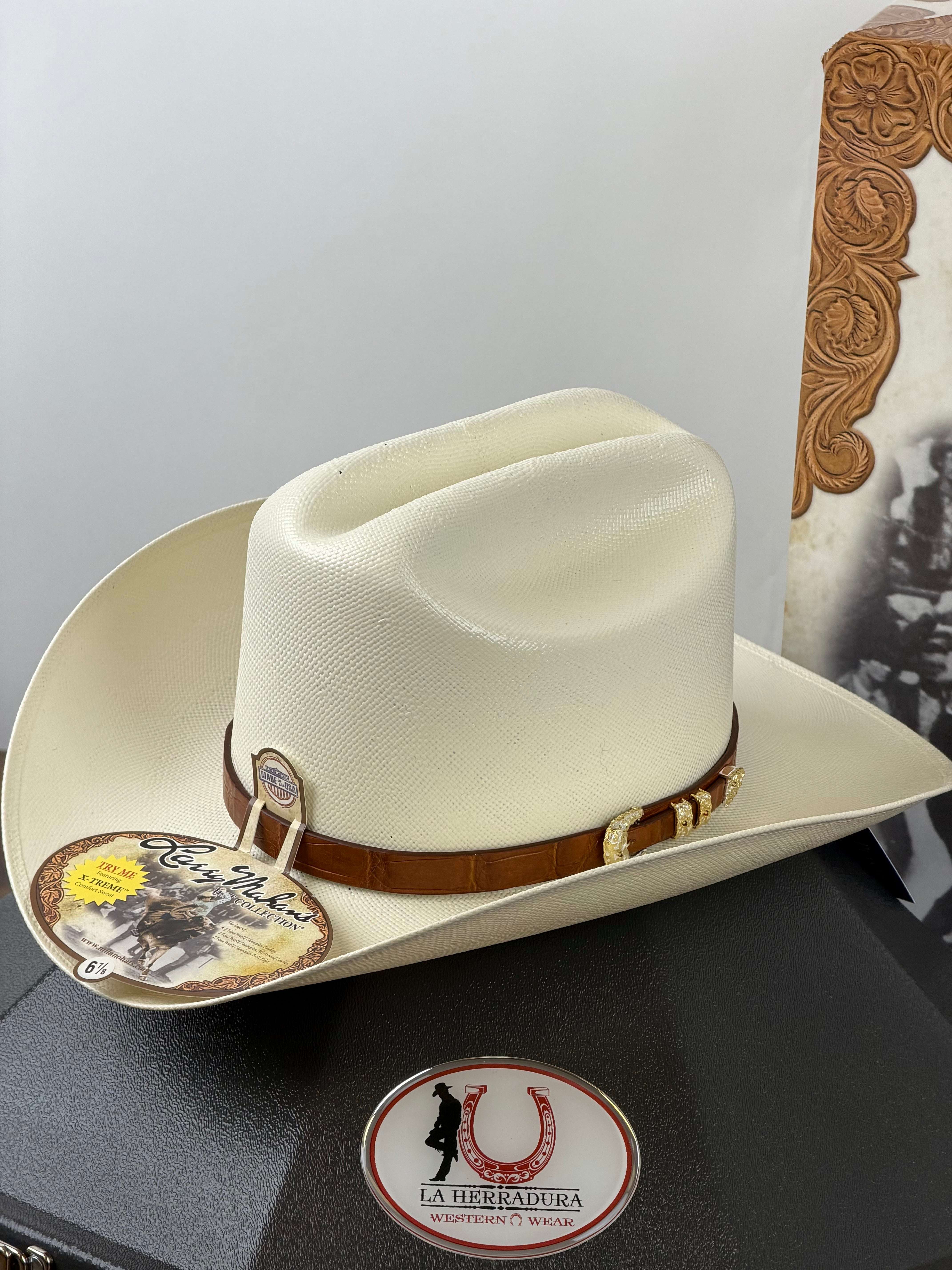 LARRY MAHAN 1000X EL MEJOR COGNC 3 1/2’ STRAW HAT Laherradurawwnc.com