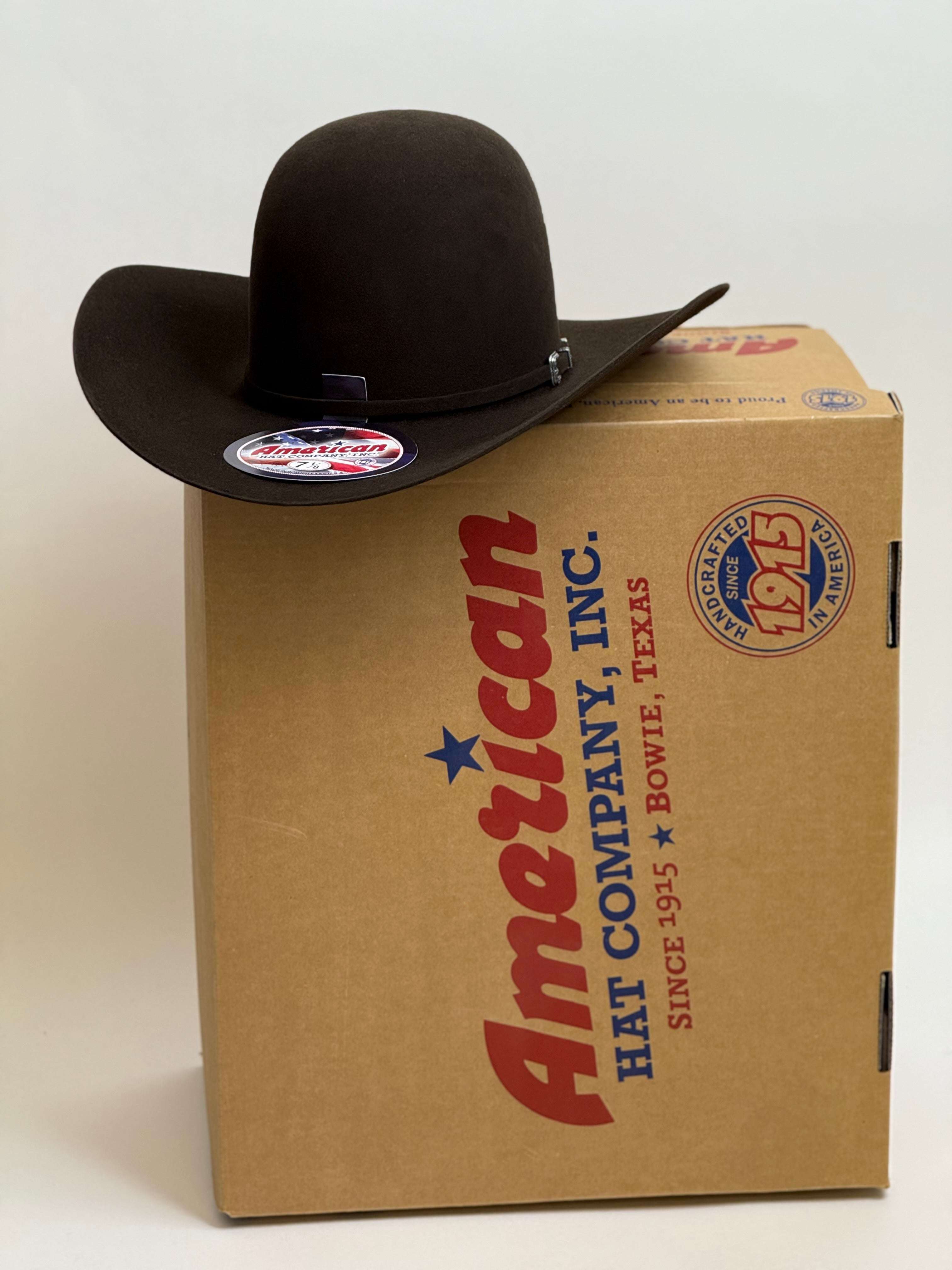 10X American Felt Hat Chocolate Open Crown Laherradurawwnc.com