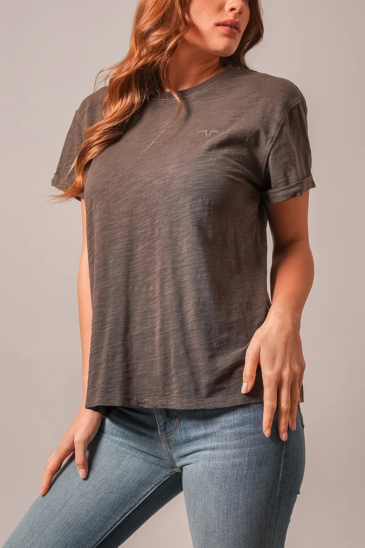 KIMES RANCH WOMENS ASHLEY TEE IN ESPRESSO - T-SHIRTS