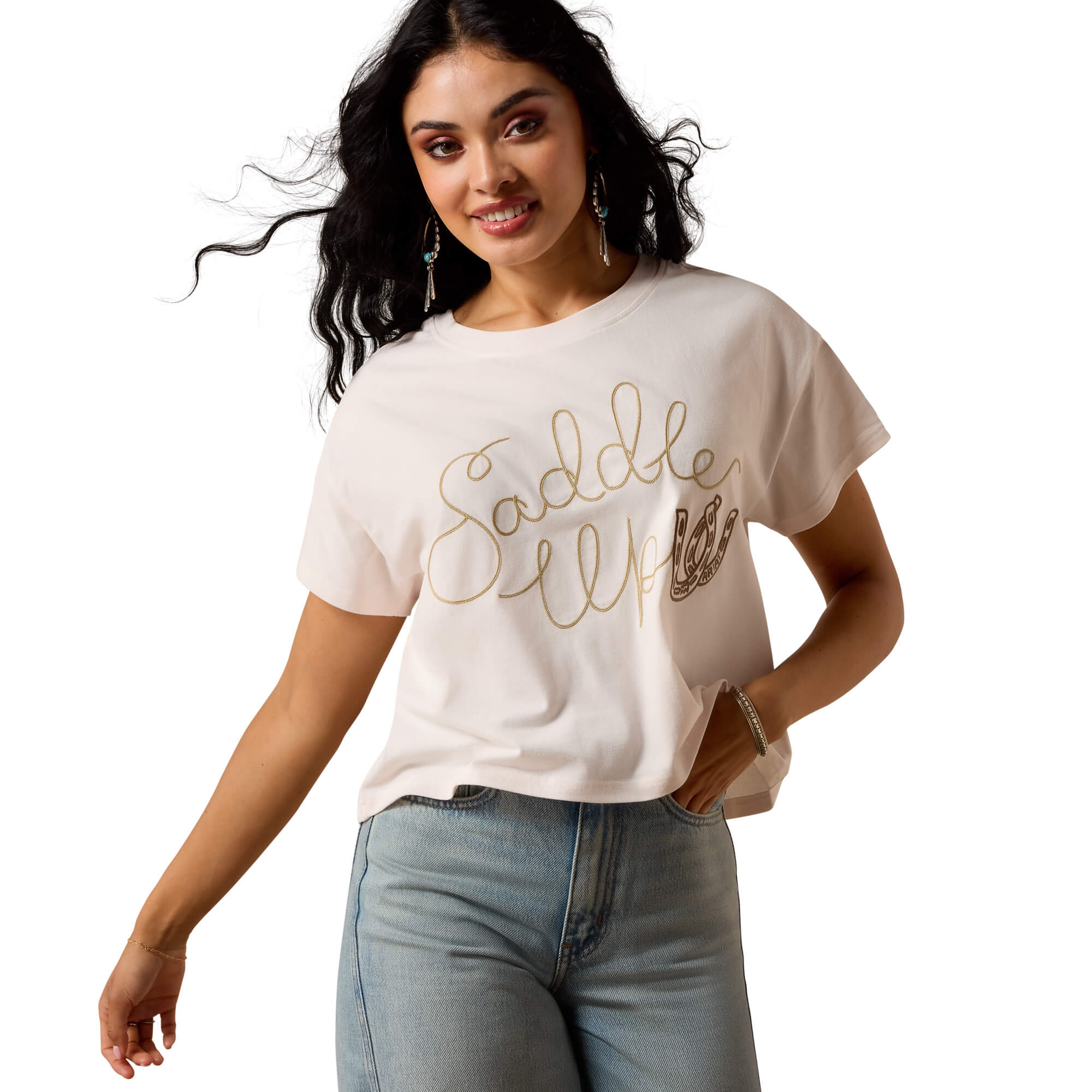 ARIAT WOMEN SEA SALT SADDLE UP SS TSHRT 10073553