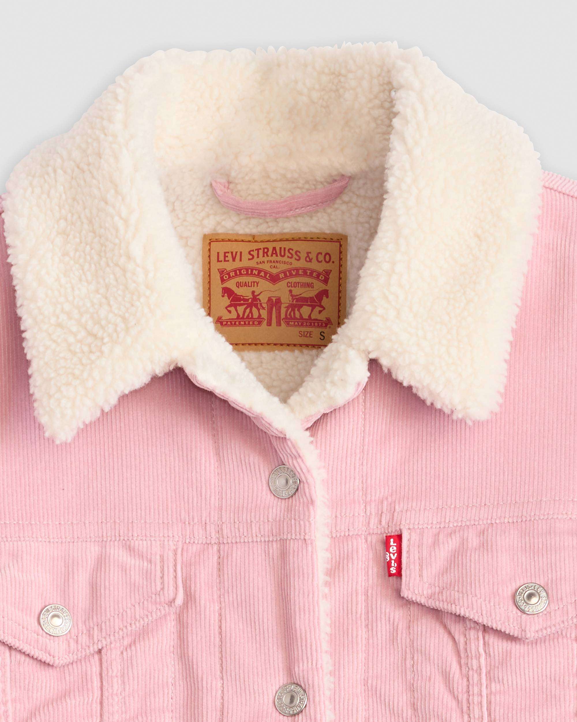 LEV'S ORIGINAL SHERPA TRUCKER PINK JACKET LADIES 361360126 Laherradurawwnc.com