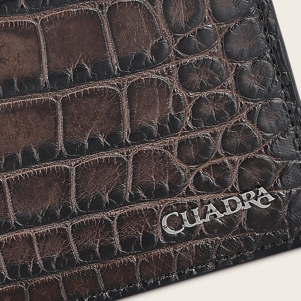 CUADRA MENS WALLET ALLIGATOR STUDS MOKA DU713
