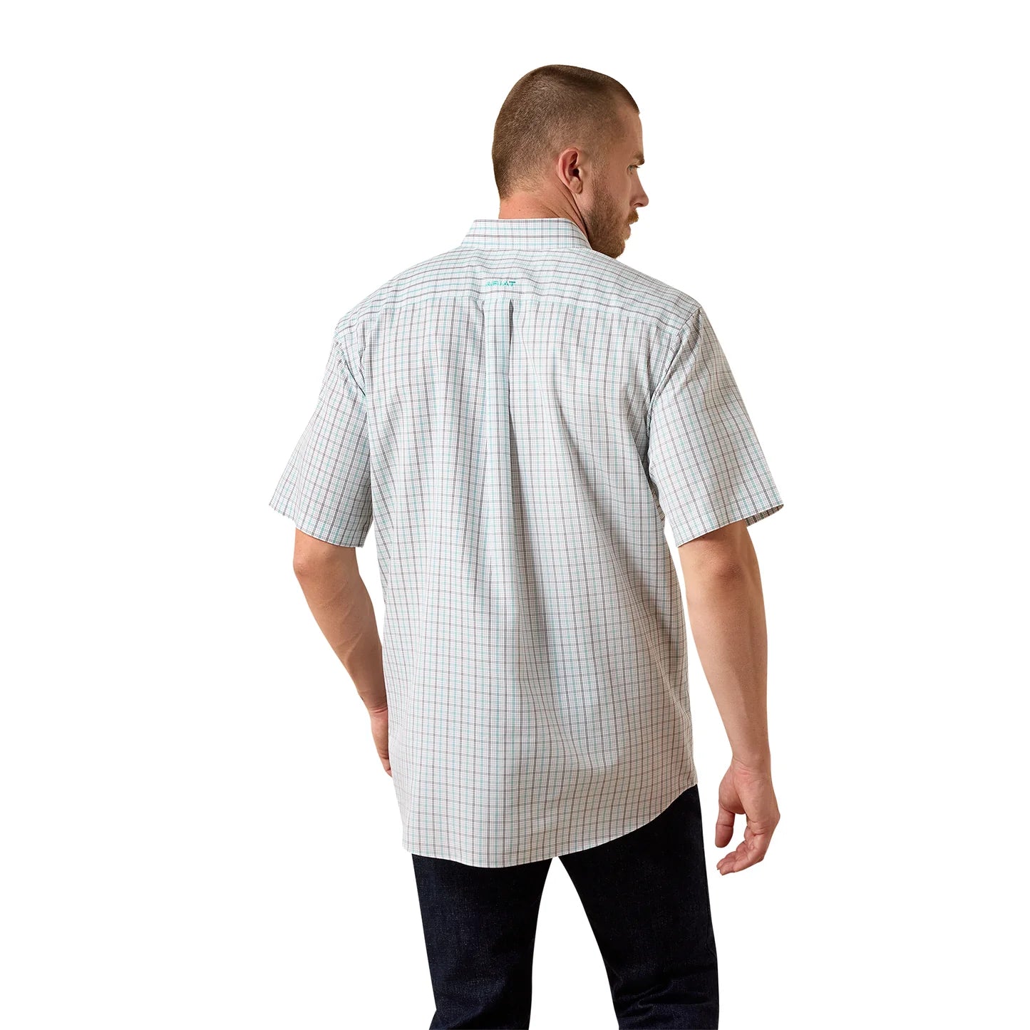 ARIAT CAMISA DE MANGA CORTA WF WINCHESTER SIN ARRUGAS CORTE CLÁSICO PARA HOMBRE - CUADROS BLANCOS MULTICOLOR 10073699