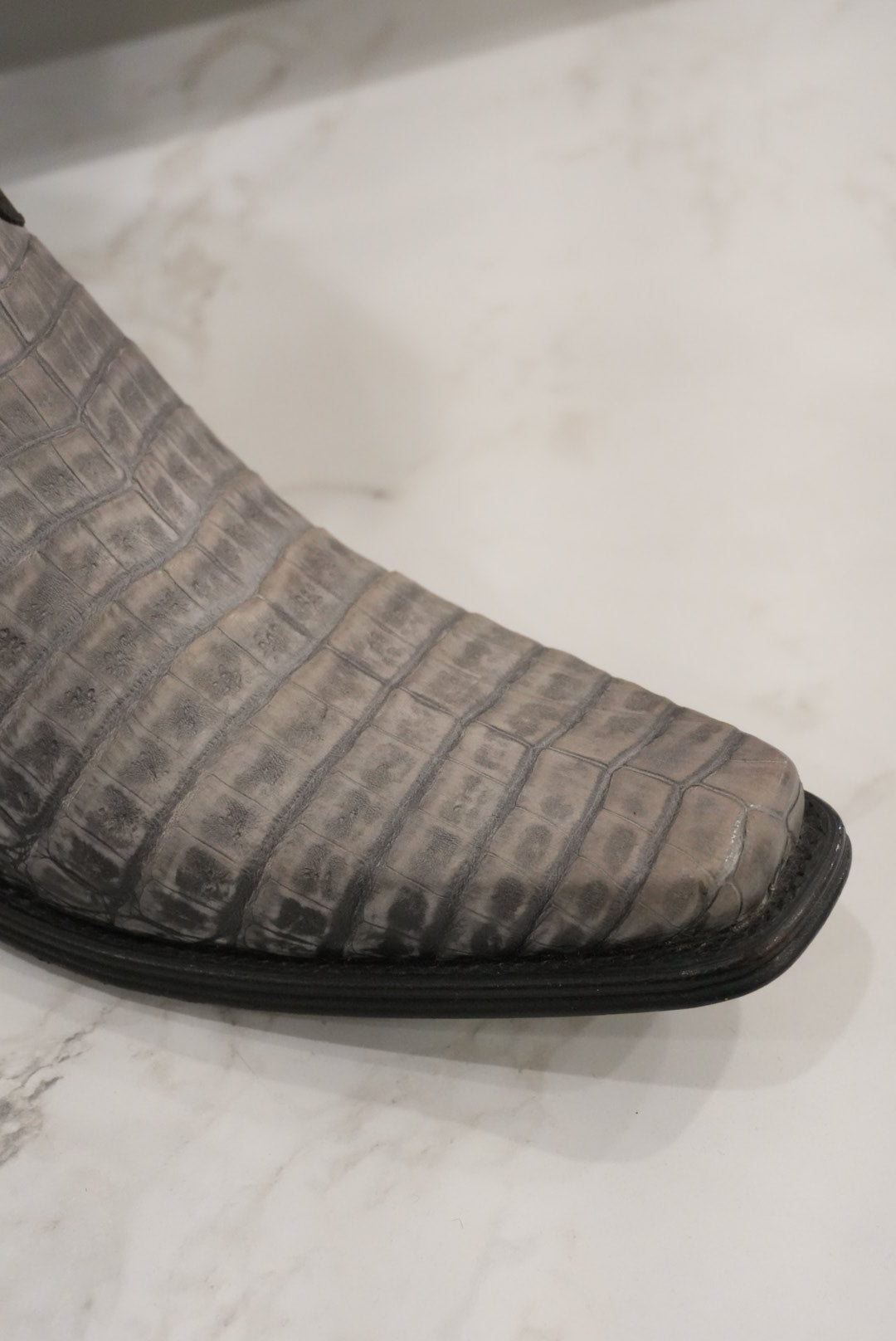 Los Altos Mens Caiman Grey Cowboy Boot