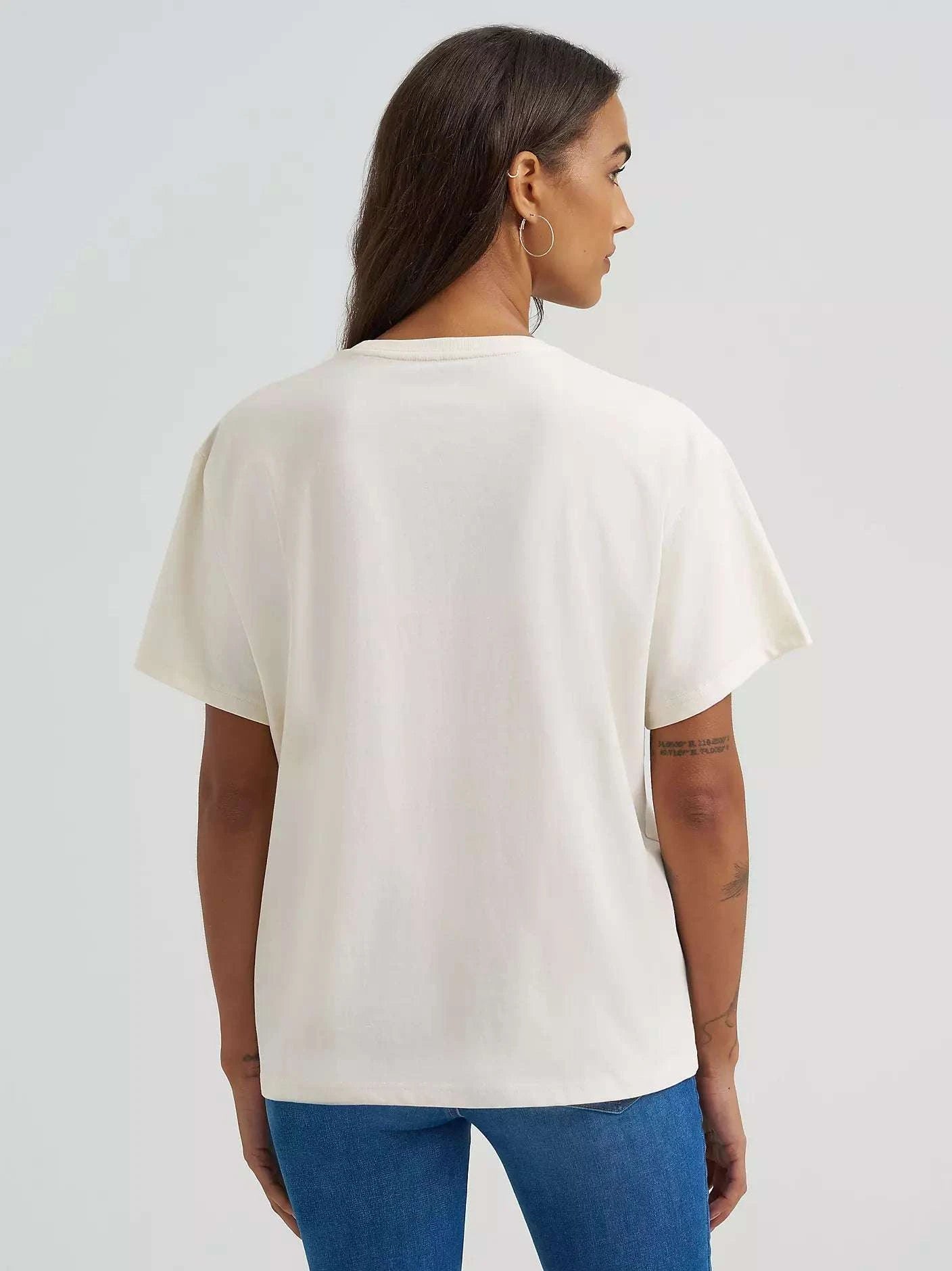 WRANGLER WOMENS GIRLFRIEND GRAPHIC “LONG LIVE COWBOYS” BEIGE - 112375874 Laherradurawwnc.com