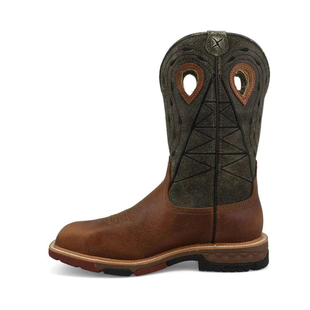 TWISTED X MENS WORK BOOTS LION & DARK OLIVE MXBNW11 Laherradurawwnc.com