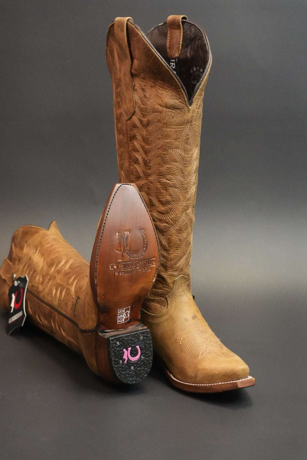LA HERRADURA WOMEN TALL BOOT SCARKLETT CAMEL SNIP TOE Laherradurawwnc.com