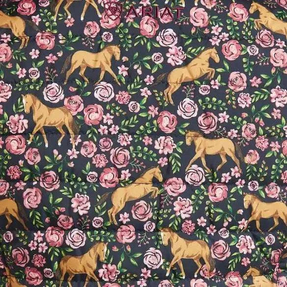 Ariat Youth Emma Insulated Reversible Vest Navy Floral Horse - 10037631 Laherradurawwnc.com