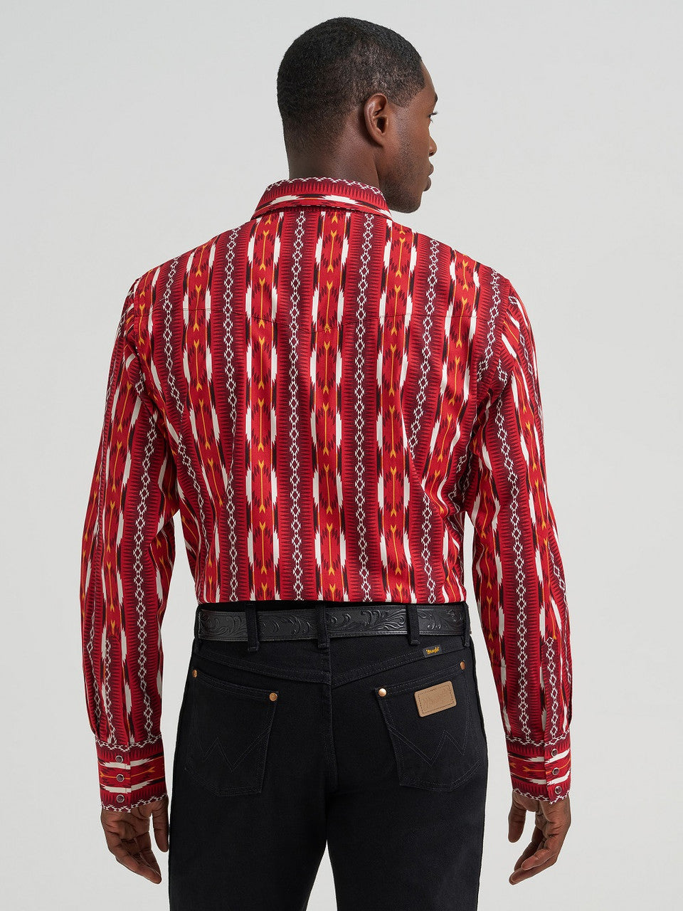 WRANGLER MEN PURALL SNAP RED AZTEC LING SLEEVE SHIRT 112374909