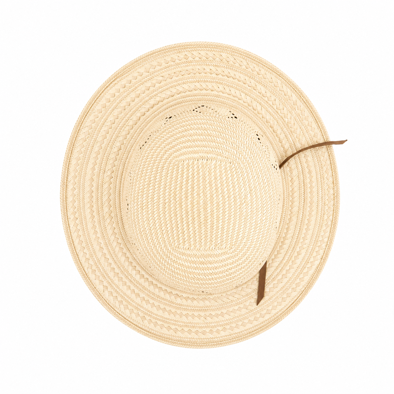 HERRADURA STRAW HAT 300X PANAL BICOLOR COPA ALTA OPEN CROWN