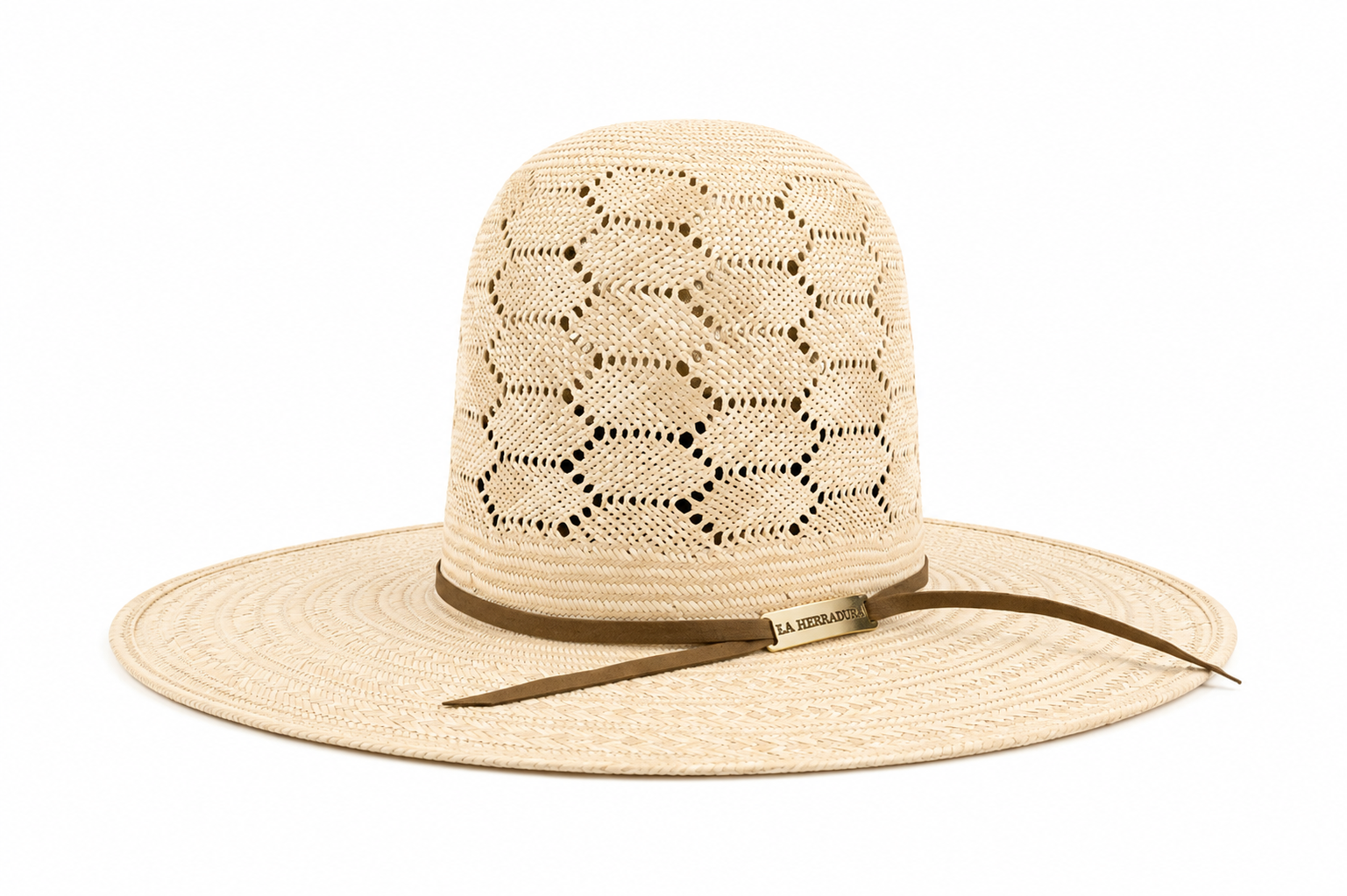 HERRADURA STRAW HAT 300X PANAL BICOLOR COPA ALTA OPEN CROWN