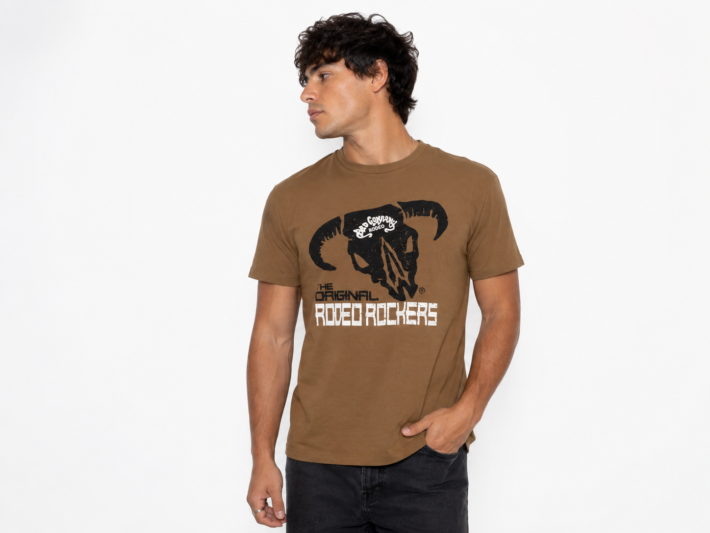 HOOEY MENS BROWN W/ BLACK & WHITE BAD COMPANY LOGO TSHIRT - BCT2602BR