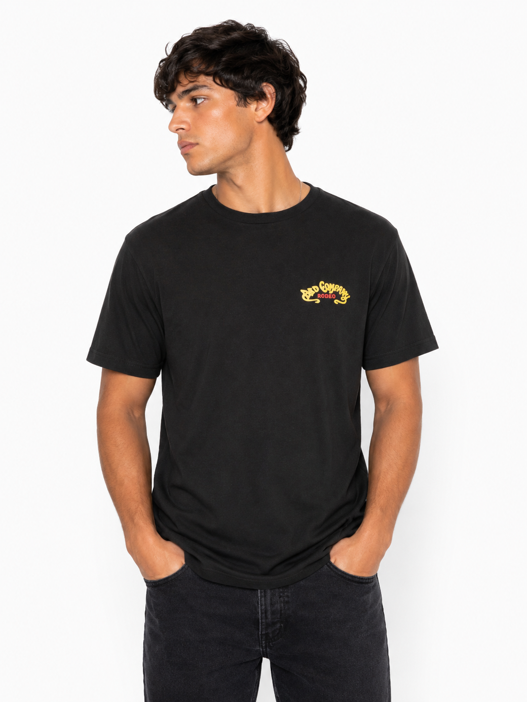 HOOEY MENS BLACK & GET WESTERN LOGO SHORT SLEEVE TSHIRT - BCT2604BK