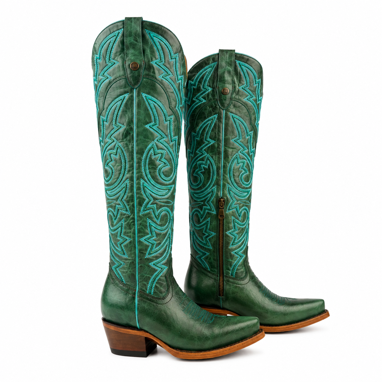 LA HERRADURA WOMEN TALL BOOT THIGH HIGH GRACE XL OLDEN TURQUEZA SNIP TOE