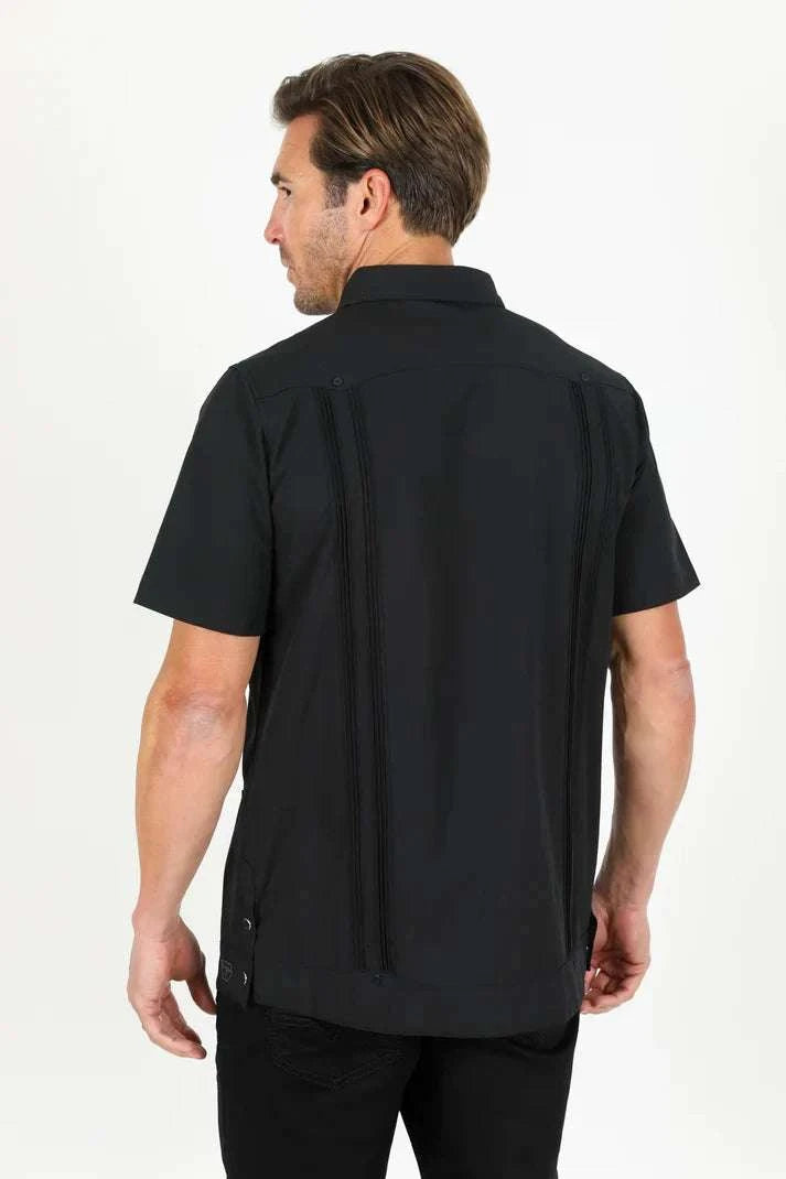 PLATINI MENS SHIRT SHORT SLEEVE BLACK GUS9339 Laherradurawwnc.com