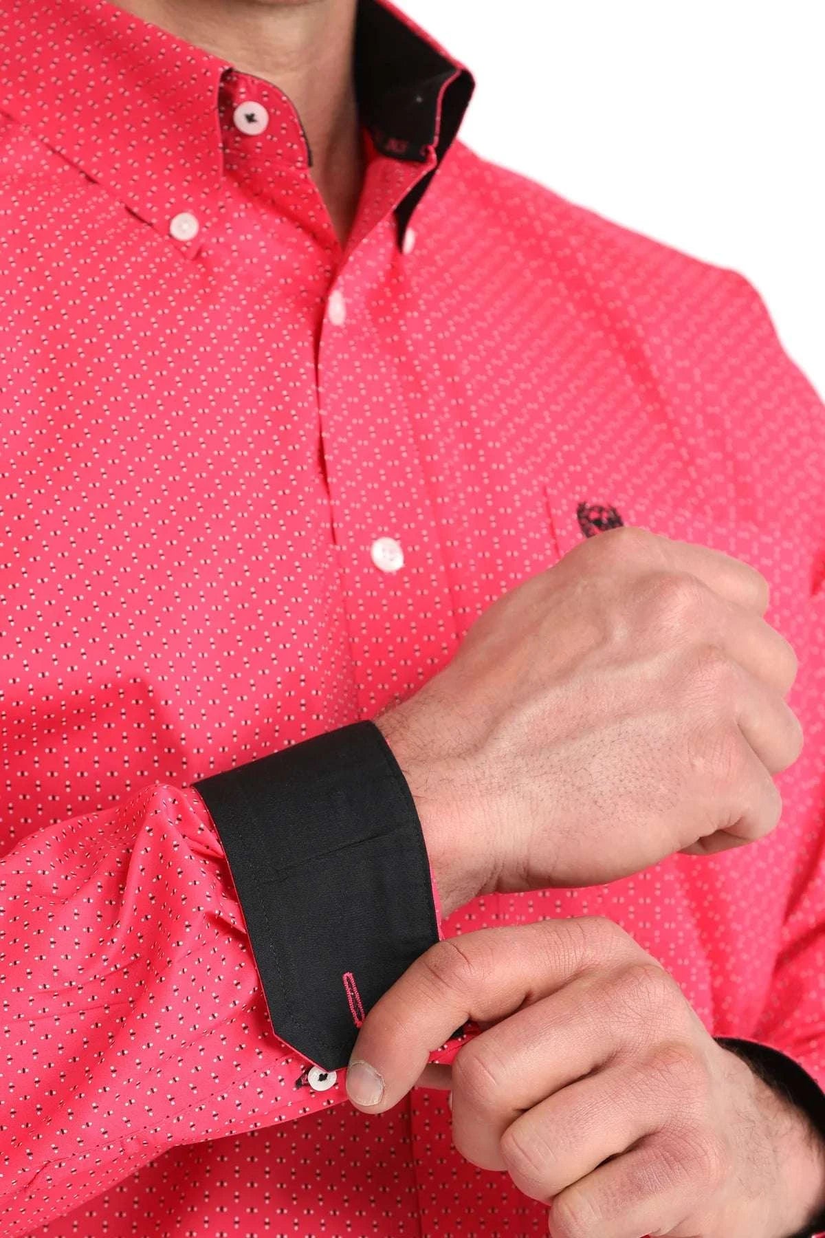 CINCH MENS SHIRT PINK MTW1106045 Laherradurawwnc.com