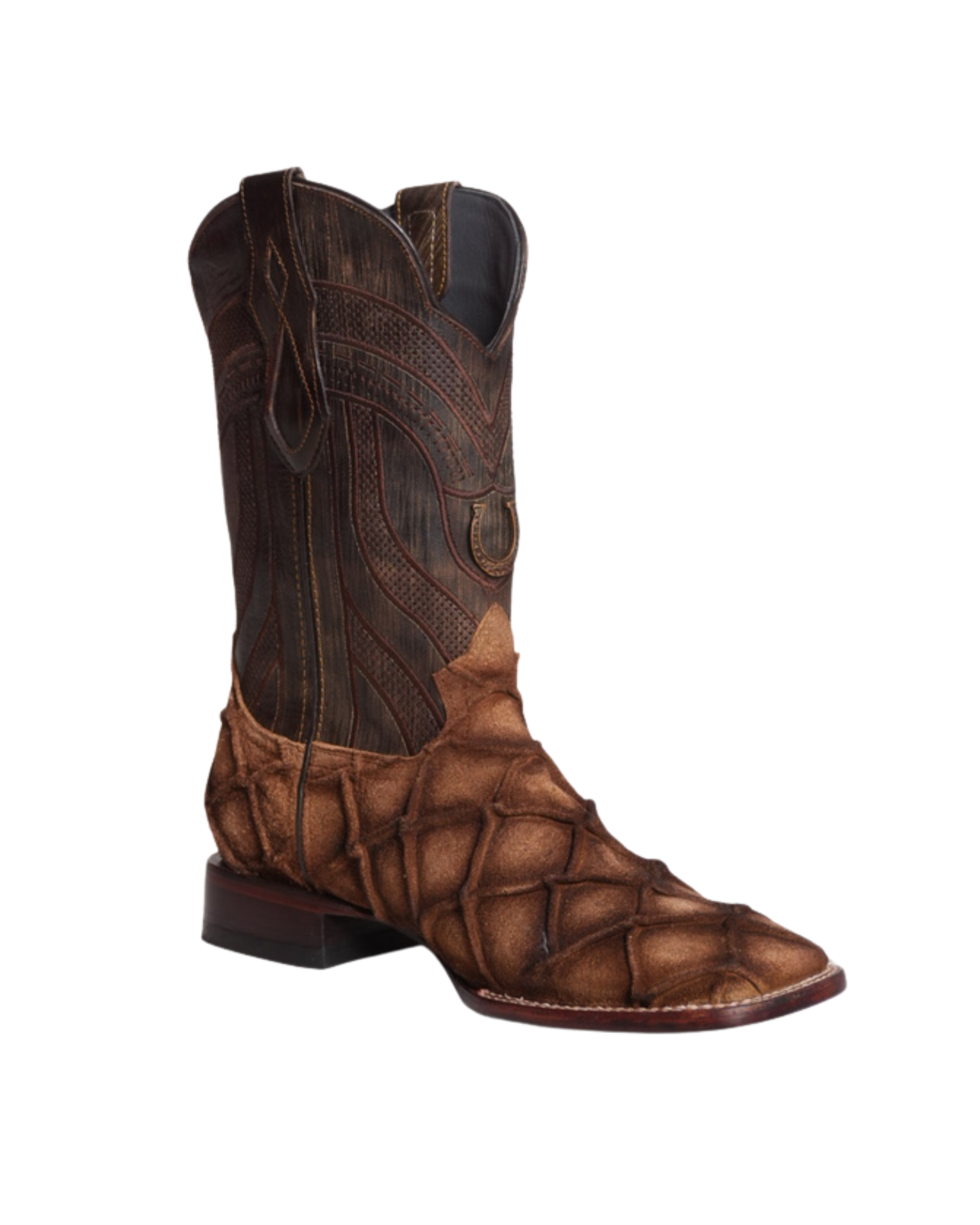 BOTAS NUEVAS PARA HOMBRE LA HERRADURA DANIEL PIRARUCU DOBLILLADO GAM BEIGE PUNTA CUADRADA