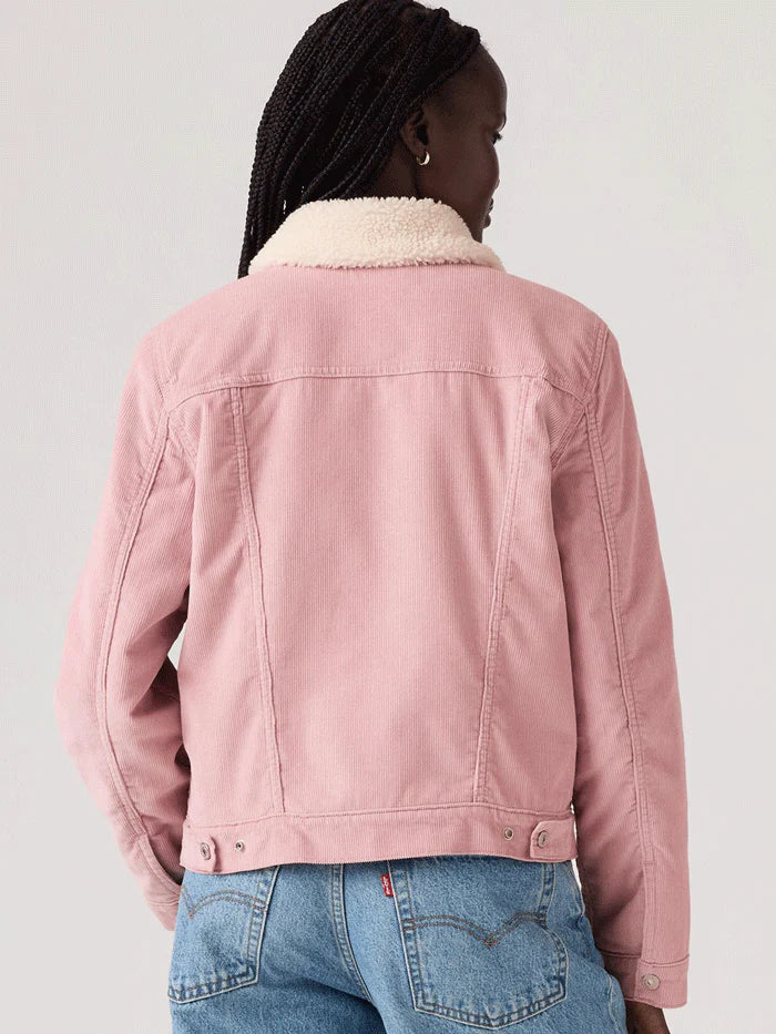 LEV'S ORIGINAL SHERPA TRUCKER PINK JACKET LADIES 361360126