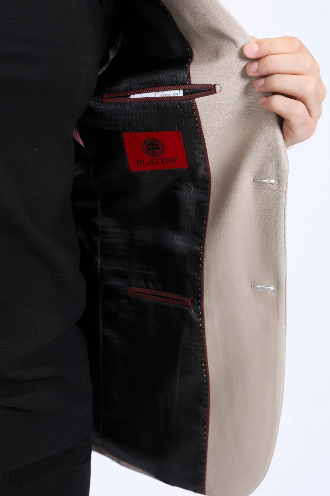 PLATINI MENS MODERN FIT KHAKI BLAZER -BLZ10532