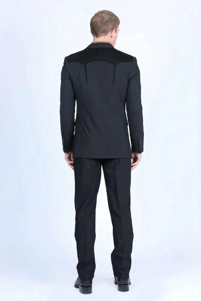 PLATINI WESTERN SUIT COAT WHIT SUEDE YOKES AND ELBOW PATCHES- WST9747 Laherradurawwnc.com