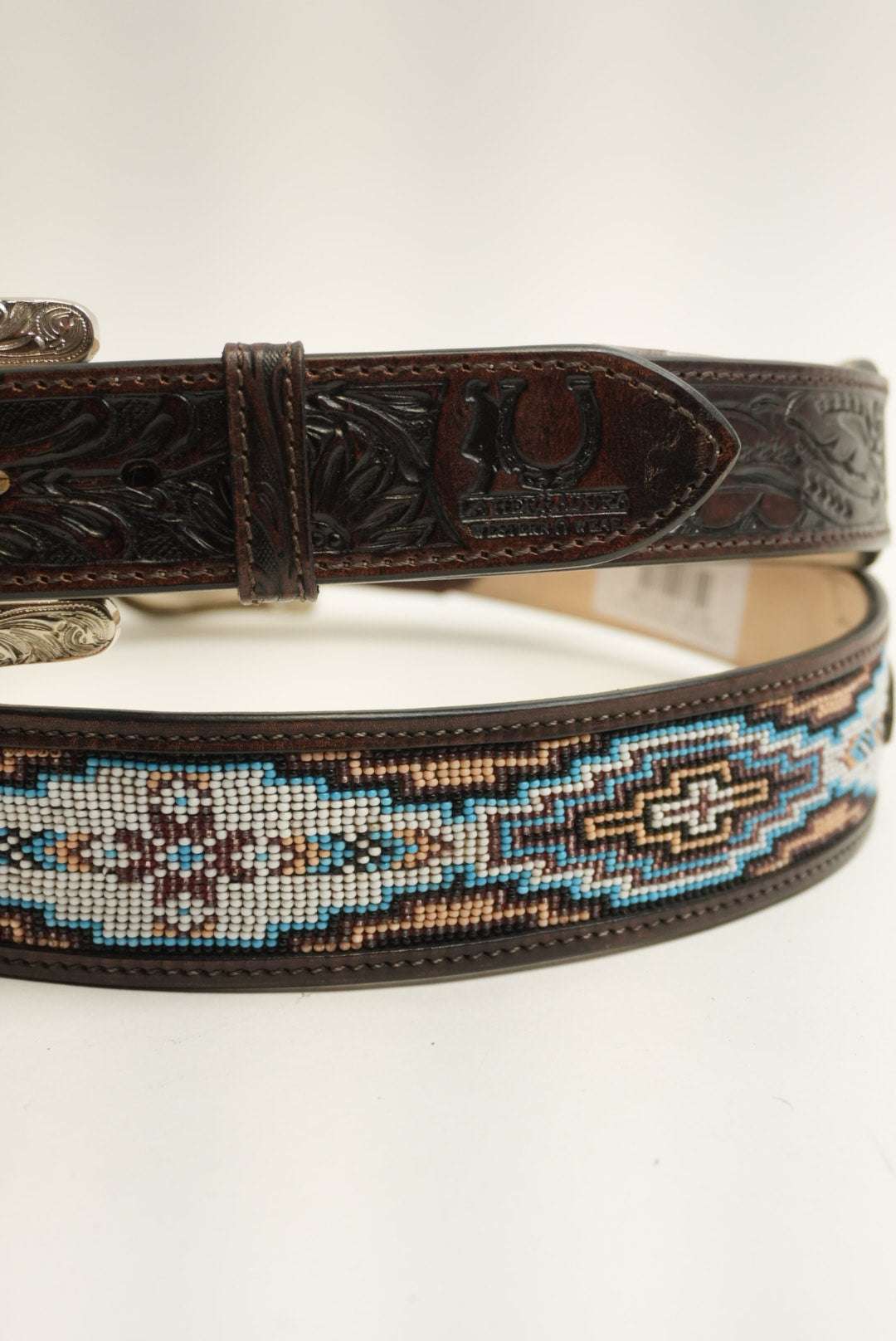 LA HERRADURA CHOCOLATE AZTEC BROWN/ BLUE WITH WHITE BELT Laherradurawwnc.com