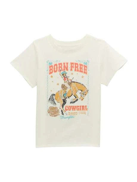 WRANGLER GIRLS “BORN FREE” T-SHIRT 112374701 Laherradurawwnc.com