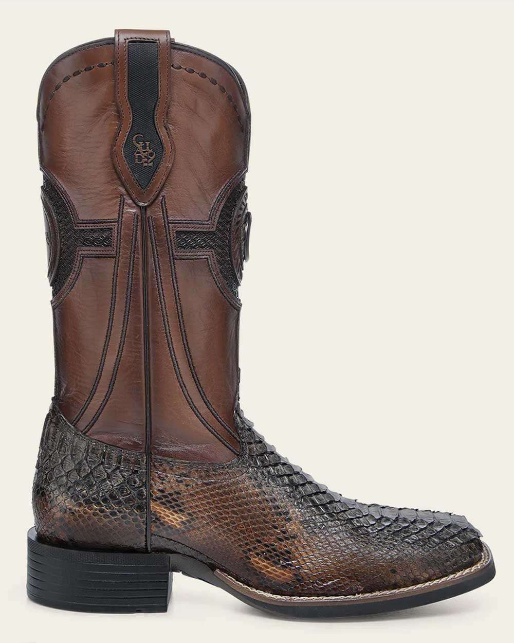 CUADRA BOOT PYTHON MAVERICK/CAFE EMBROIDERY & LASER WOVEN SQUARE TOE CU978 Laherradurawwnc.com