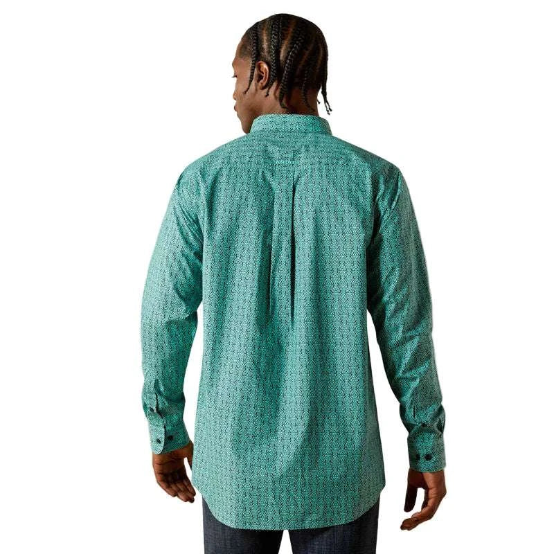 MENS ARIAT BERGER FITTED SHIRT AQUA BLUE 10062204 Laherradurawwnc.com