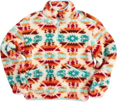 Rock & Roll Girls Teal Aztec Print Pullover BG91C04476