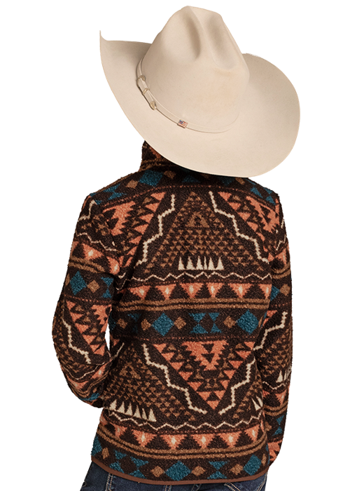 PAHANDLE SLIM CHOCOLATE YOUTH GIRLS AZTEC BORDER BERBER PULLOVER DG91C06864