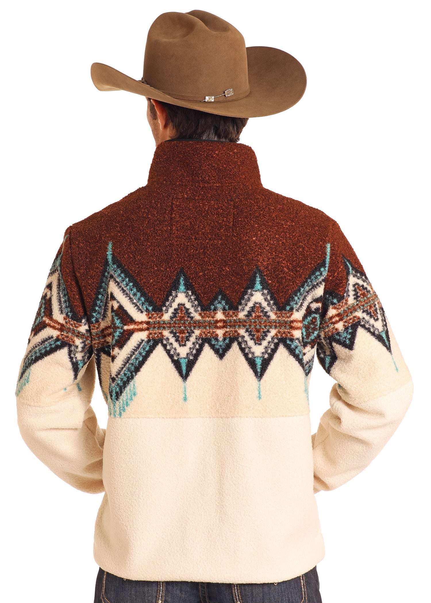 PANHANDLE MEN DARK BROWN BORDER BERBER PULLOVER DM91C04069 Laherradurawwnc.com