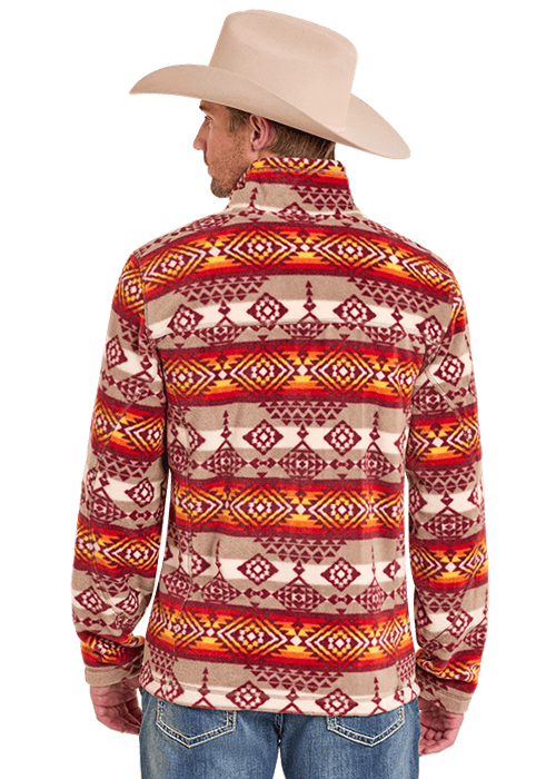 PANHANDLE SLIM MEN TAUPE AZTEC PLEECE PULLOVER DM91C07314 Laherradurawwnc.com