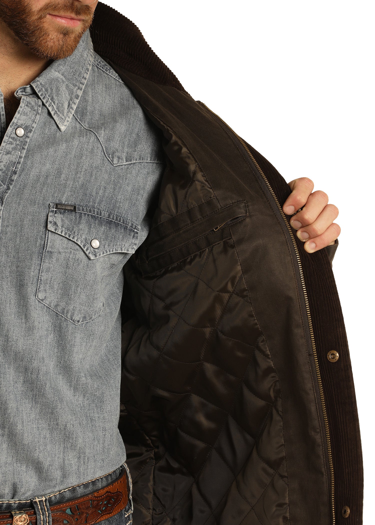 MENS JACKET DARK BROWN CONCEAL &CARRY JAKET DM93C04094