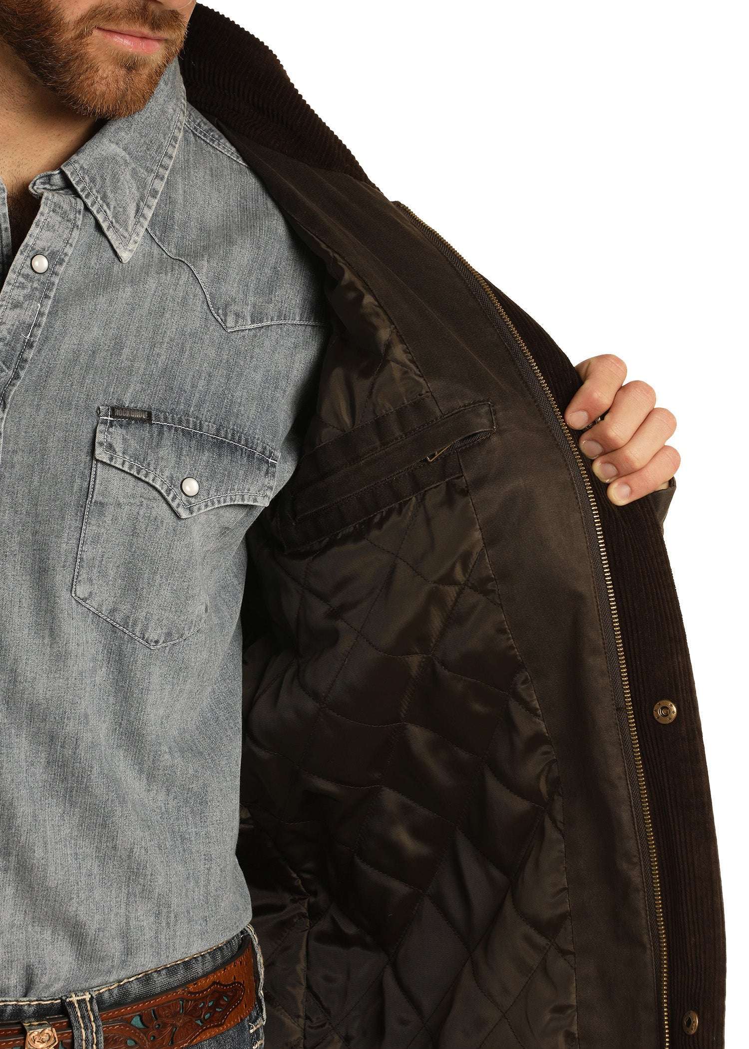 MENS JACKET DARK BROWN CONCEAL &CARRY JAKET DM93C04094 Laherradurawwnc.com