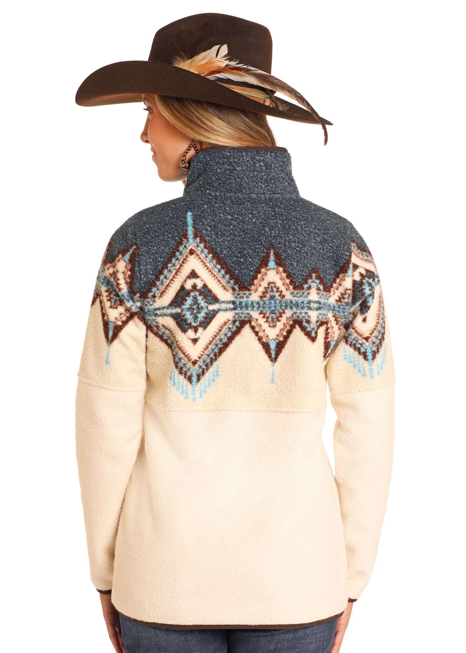 POWDER RIVER OUTFITTERS WOMEN CARIBBEAN BORDER BERBER PULLOVER JACKET DW91C04070 Laherradurawwnc.com