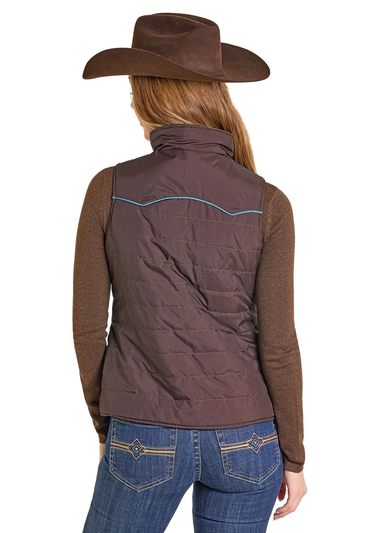 PANHANDLE SLIM WOMEN VEST CHOCOLATE REVERSIBLE PUFFER VEST DW98C06850 Laherradurawwnc.com