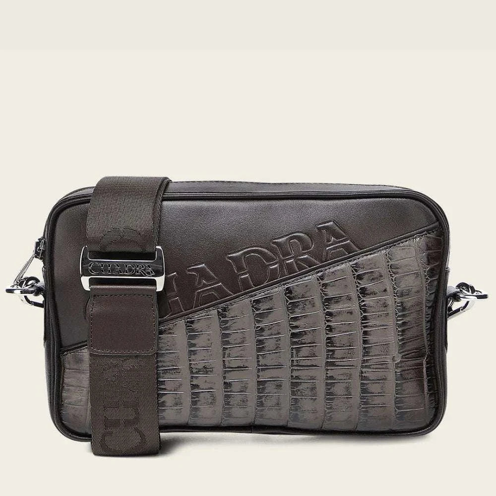 BOLSA CUADRA MENS ALLIGATOR CERDENA CAFE LASER ZIP DU729 Laherradurawwnc.com
