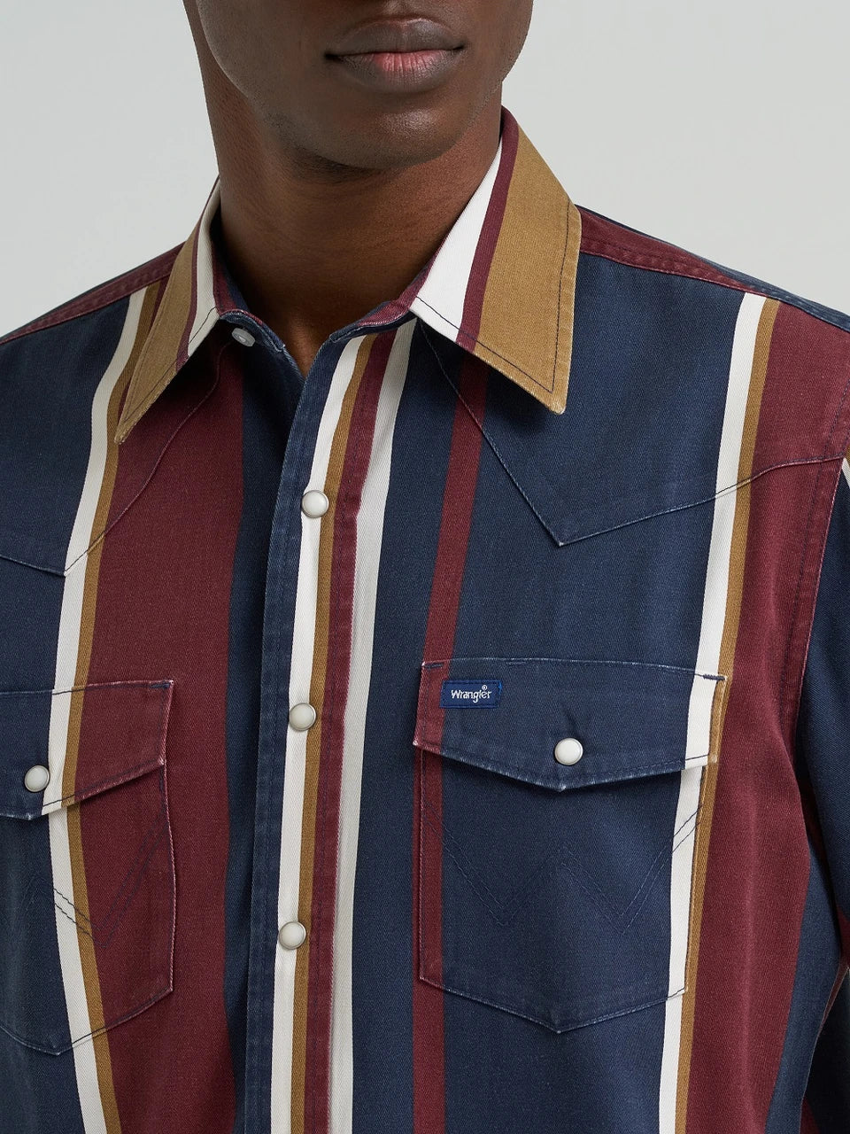 MEN'S WRANGLER LONG SLEEVE STRIPED DENIM SHIRT 112381998