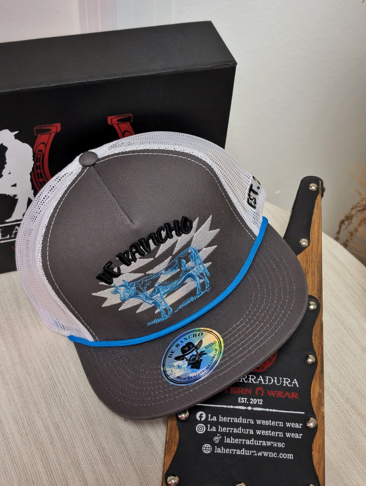 DE RANCHO HATS SNAPBACK GREY/BLUE,3