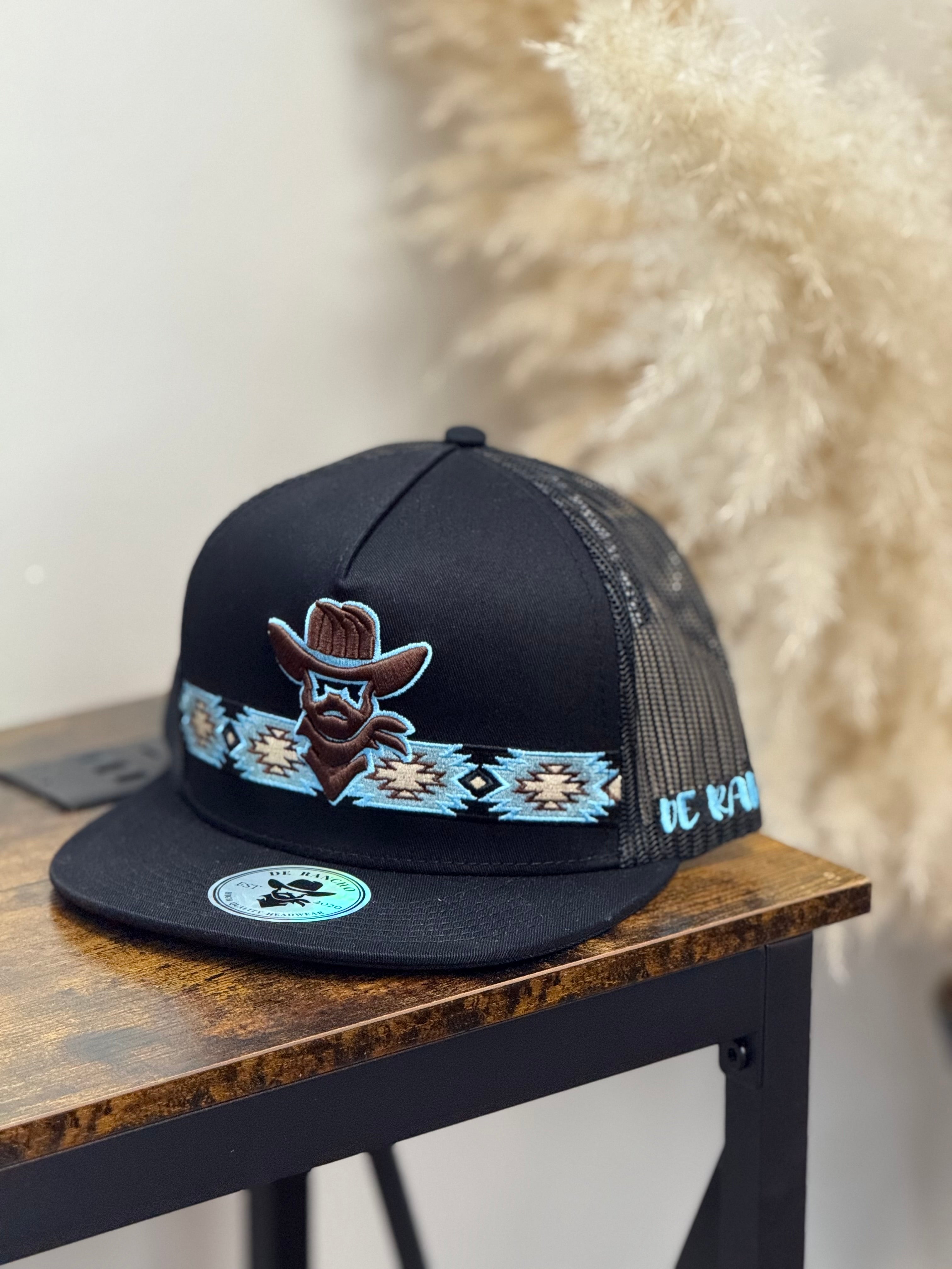 DE RANCHO BLACK Style 203 cafe con azul hat