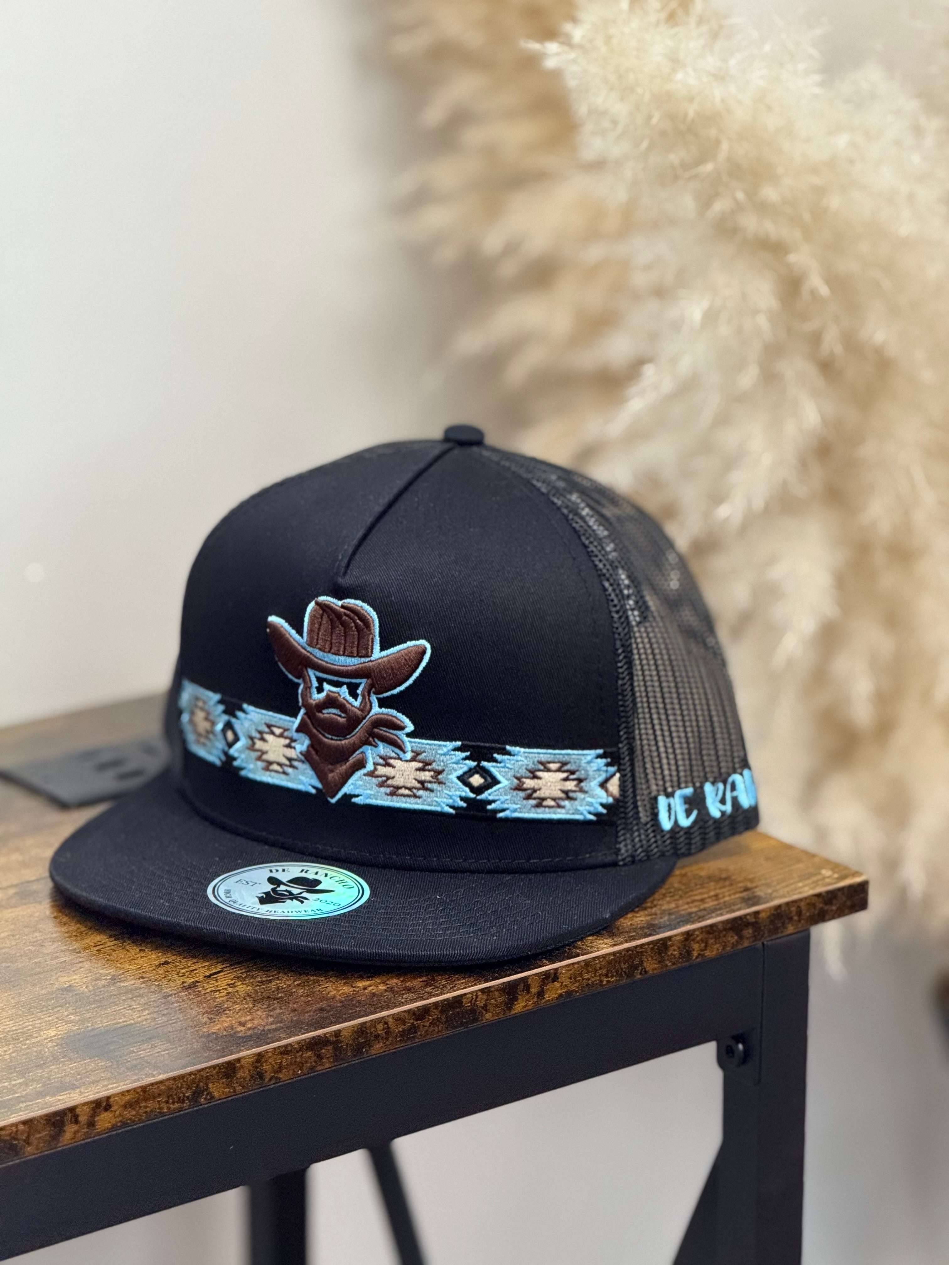 DE RANCHO BLACK Style 203 cafe con azul hat Laherradurawwnc.com