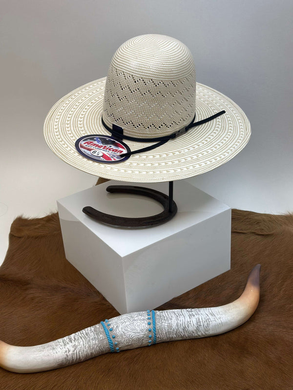 SOMBRERO DE PAJA ABIERTO DE ALA ALTA ESTILO AMERICAN HAT 6200