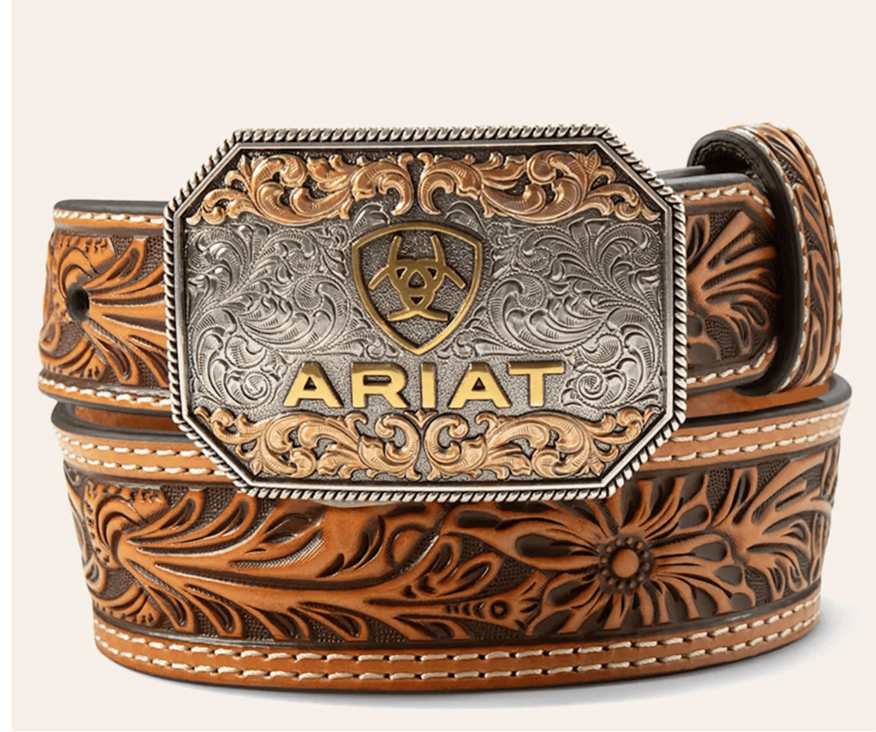 ARIAT KIDS TAN CINCELADO ARIAT SILVER BUCKLE BELT A1309108 Laherradurawwnc.com