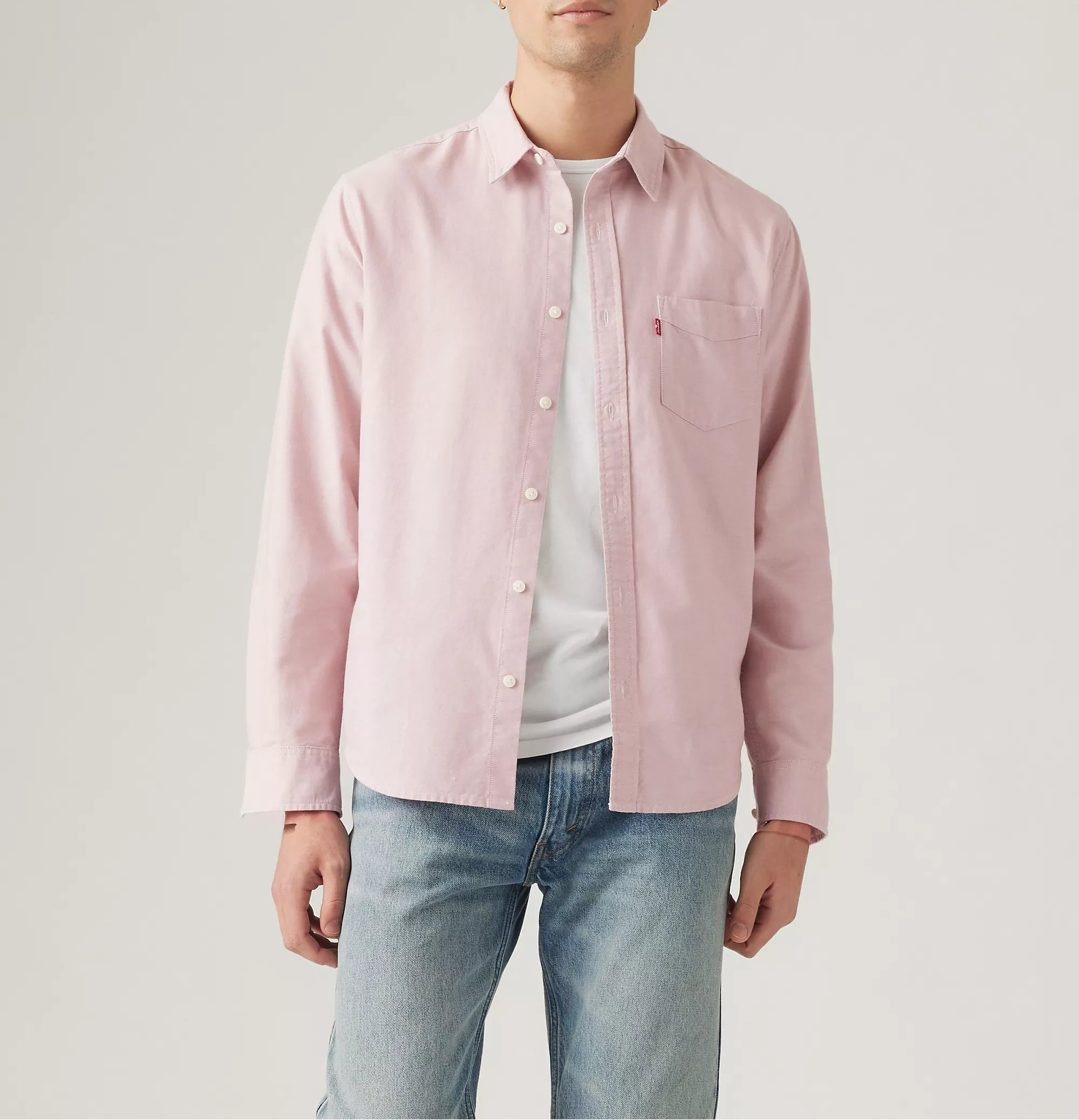 LEVI'S MENS WASHED PINK SHIRT LONG SLEEVE 857480359