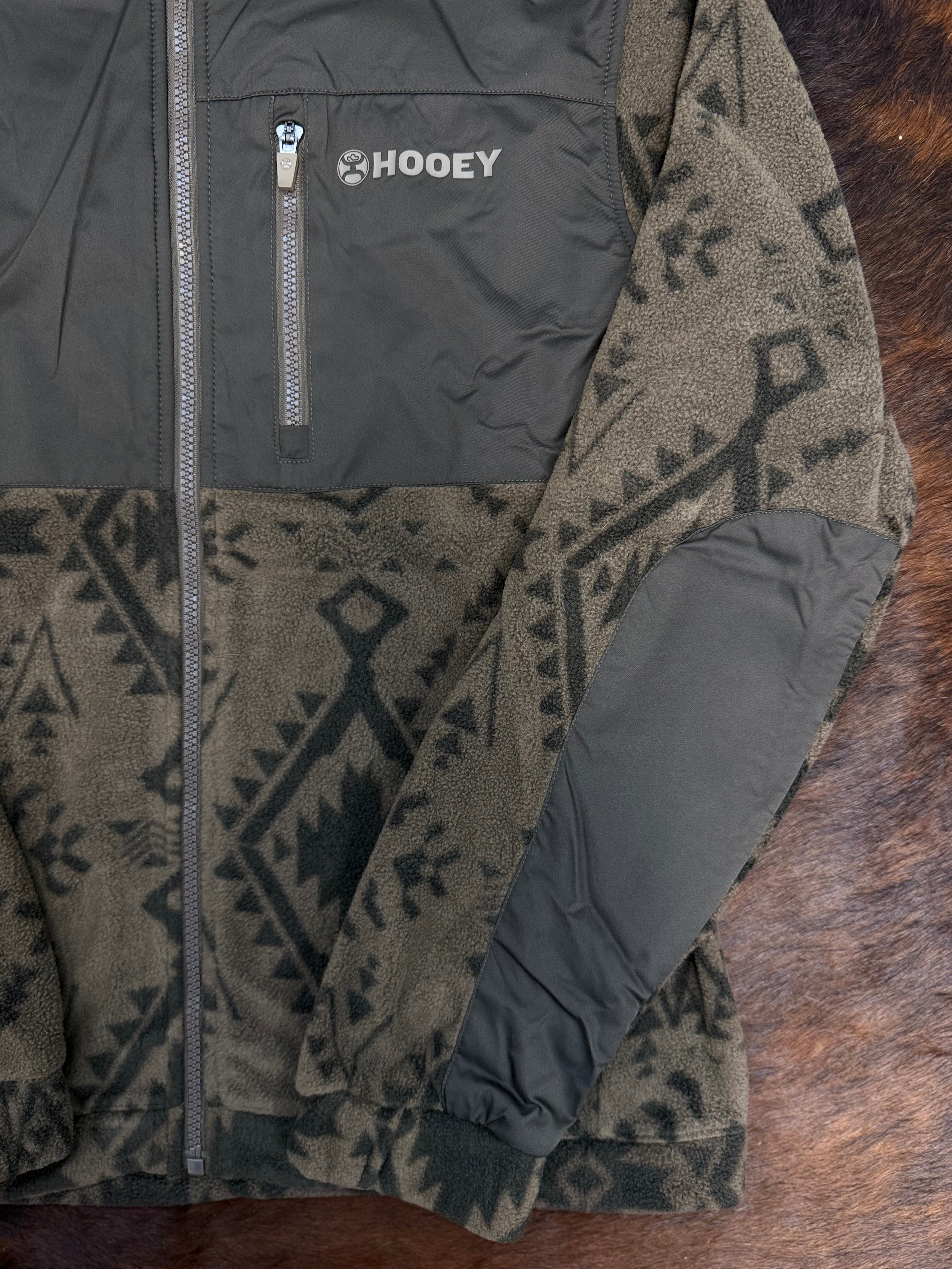 HOOEY MENS ARAPAHOE BROWN FULL ZIP TECH FLEECE JACKET HJ149BRAZ